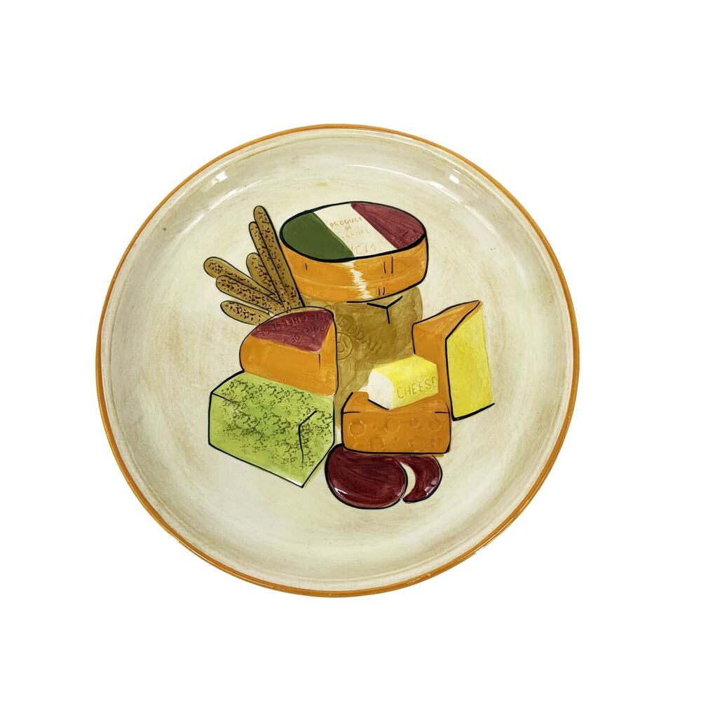 Vintage Los Angeles Potteries Italian Cheeses Tray 14.5"